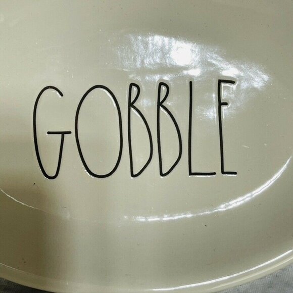 Rae Dunn "Gobble" Oval Plate From Artisan Collection - Picture 5 of 6